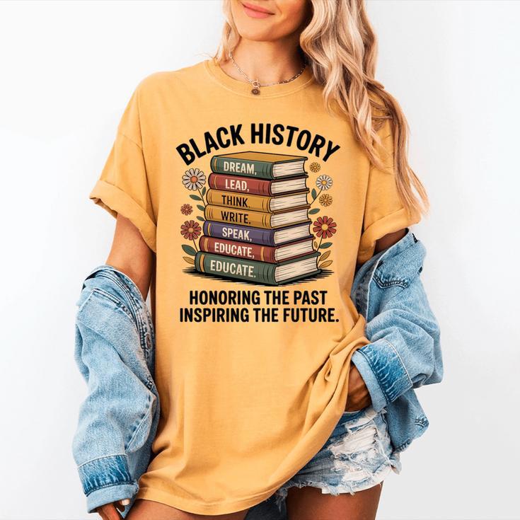 History Month Teacher Reading Book Lover Floral Stack Premium Tri-Blend Women's Comfort Colors T-Shirt