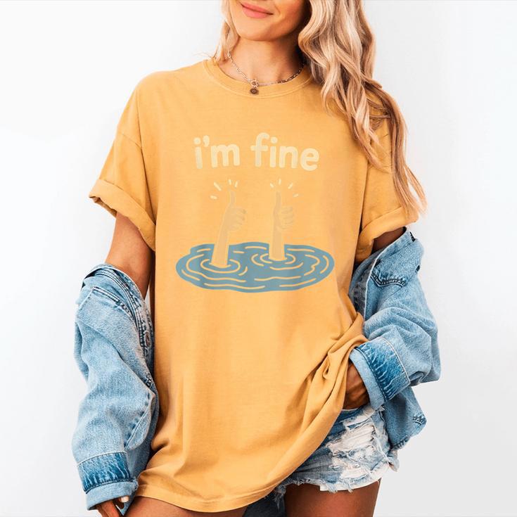Two Thumbs Up I'm Fine Sarcastic Meme Introvert Humor Women's Comfort Colors T-Shirt