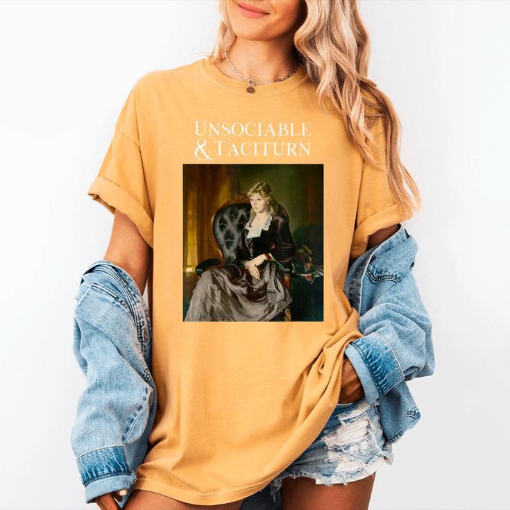Unsociable And Taciturn Jane Austin Quote Book Classic Lit Women's Comfort Colors T-Shirt