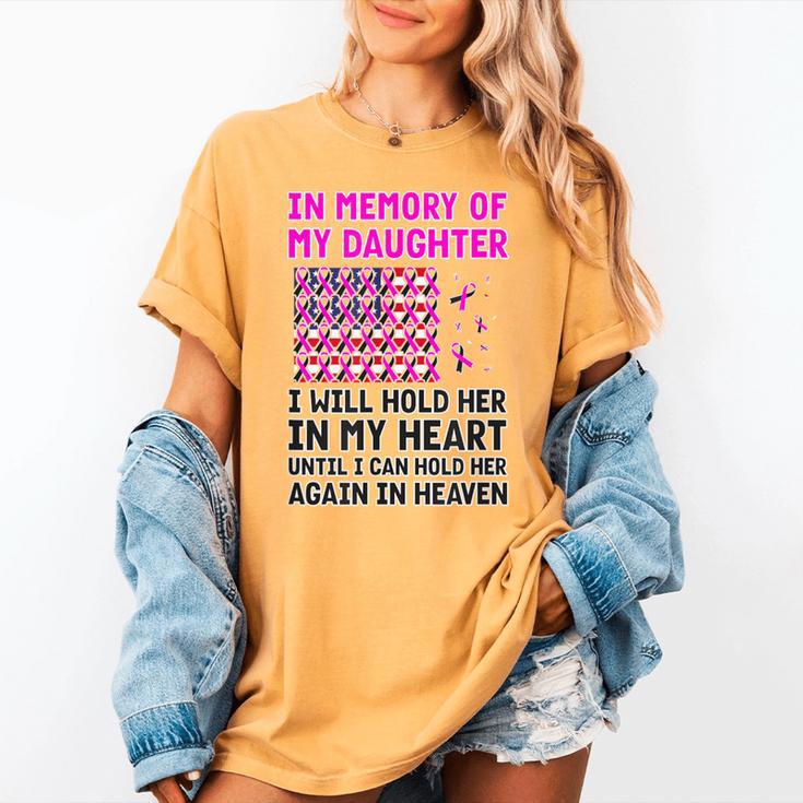 USA Flag With Pink And Black Ribbon In Memory Of My Daughter For Women Men Women's Comfort Colors T-Shirt USA Flag With Pink And Black Ribbon In Memory Of My Daughter For Women Men Women's Comfort Colors T-Shirt