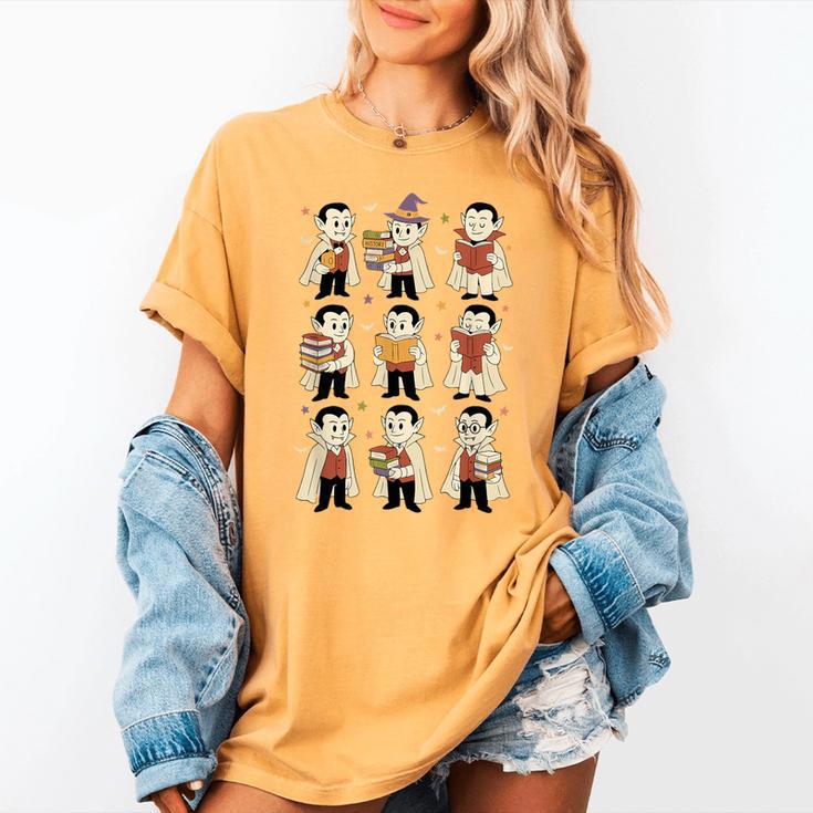 Vampire Reading Books Halloween Cute Teens Kids Women's Comfort Colors T-Shirt Vampire Reading Books Halloween Cute Teens Kids Women's Comfort Colors T-Shirt