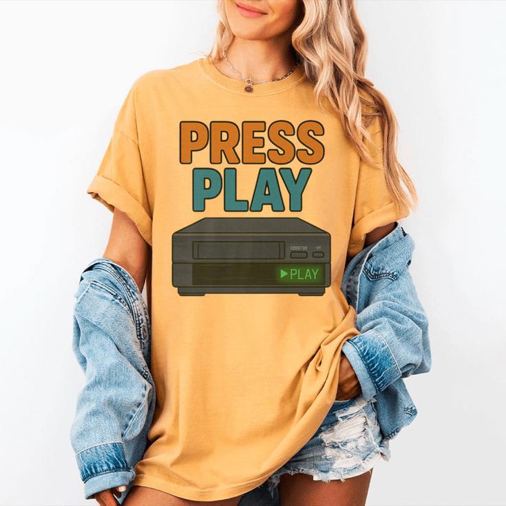 VHS Cassette Retro Analog Nostalgia Theme Premium Women's Comfort Colors T-Shirt
