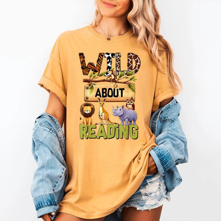 Wild About Reading Reading Books And Bookworm Library Day Women's Comfort Colors T-Shirt Wild About Reading Reading Books And Bookworm Library Day Women's Comfort Colors T-Shirt
