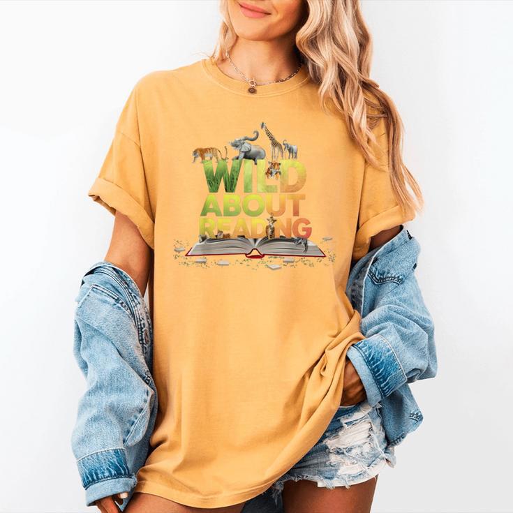 Wild About Reading Books Lovers Novelty Bookworm Library Day Women's Comfort Colors T-Shirt Wild About Reading Books Lovers Novelty Bookworm Library Day Women's Comfort Colors T-Shirt
