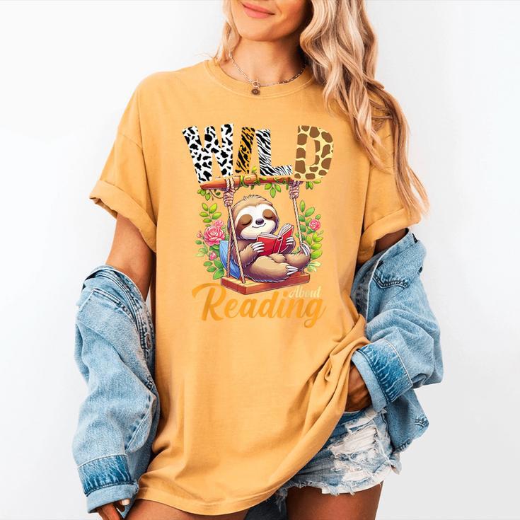 Wild About Reading Books Reader Lover Funny Teacher Animals For Men Women Kids Women's Comfort Colors T-Shirt Wild About Reading Books Reader Lover Funny Teacher Animals For Men Women Kids Women's Comfort Colors T-Shirt