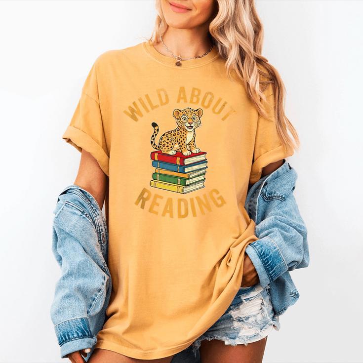 Wild About Reading Cute Leopard Teacher Kids Book Lover Women's Comfort Colors T-Shirt Wild About Reading Cute Leopard Teacher Kids Book Lover Women's Comfort Colors T-Shirt