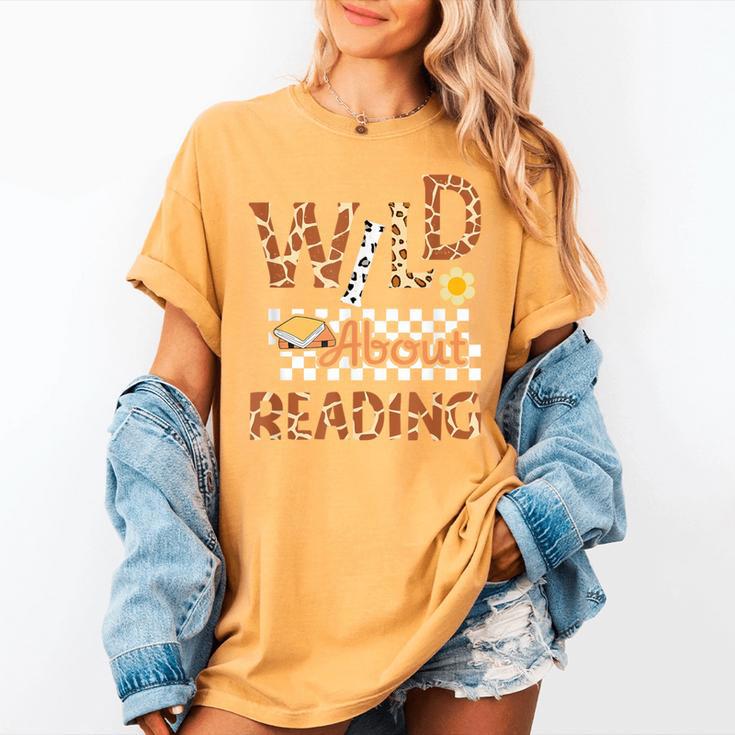 Wild About Reading Teacher Reading Books Back To School Women's Comfort Colors T-Shirt Wild About Reading Teacher Reading Books Back To School Women's Comfort Colors T-Shirt