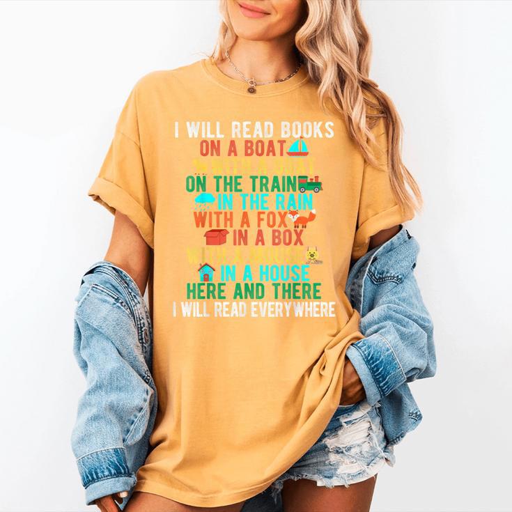 I Will Read Book On Boat Words For Kids Women's Comfort Colors T-Shirt