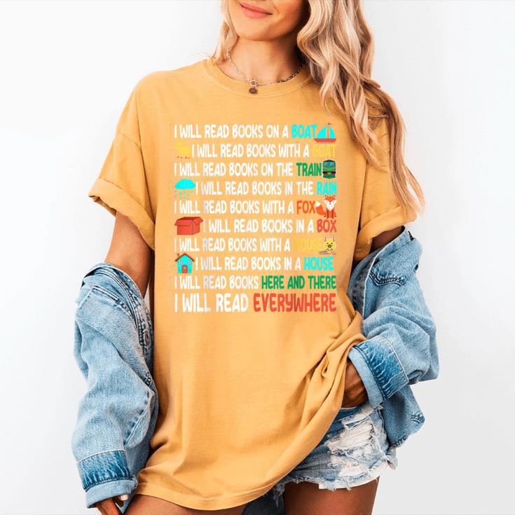 I Will Read Books On A Boat & Everywhere Reading Book Women's Comfort Colors T-Shirt I Will Read Books On A Boat & Everywhere Reading Book Women's Comfort Colors T-Shirt