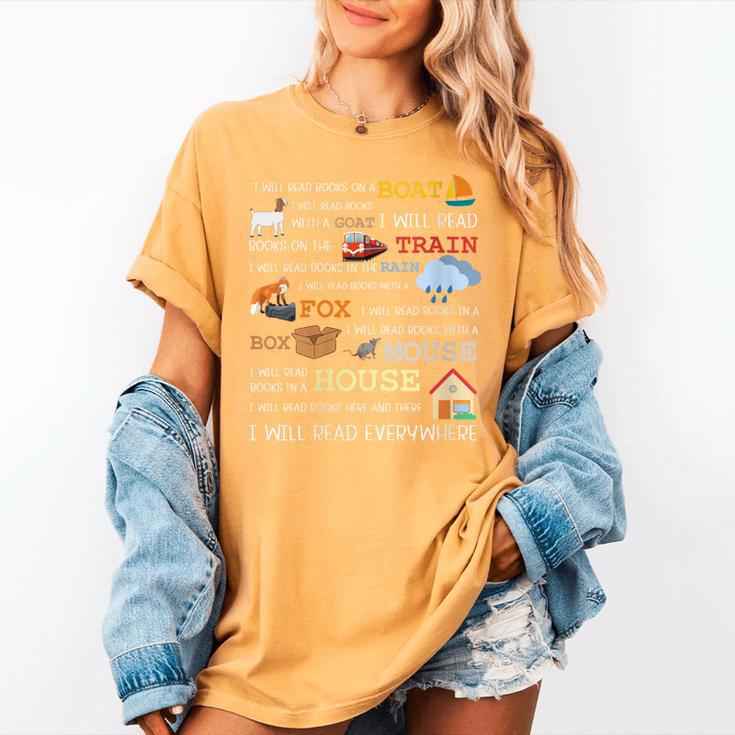I Will Read Books On a Boat & Everywhere Reading Women's Comfort Colors T-Shirt I Will Read Books On a Boat & Everywhere Reading Women's Comfort Colors T-Shirt