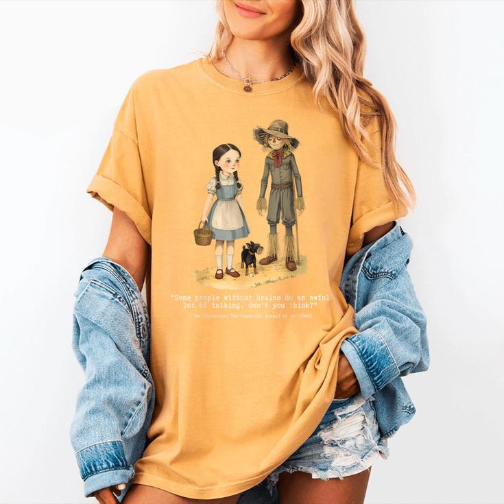 Wizard Of Oz Book Quote Scarecrow Dorothy Retro Drawing Women's Comfort Colors T-Shirt