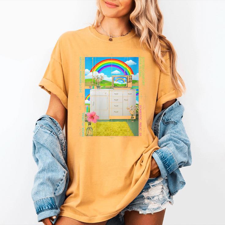 Women's Frutiger Aero Aesthetic Rainbow Glitch Art Women's Comfort Colors T-Shirt Women's Frutiger Aero Aesthetic Rainbow Glitch Art Women's Comfort Colors T-Shirt