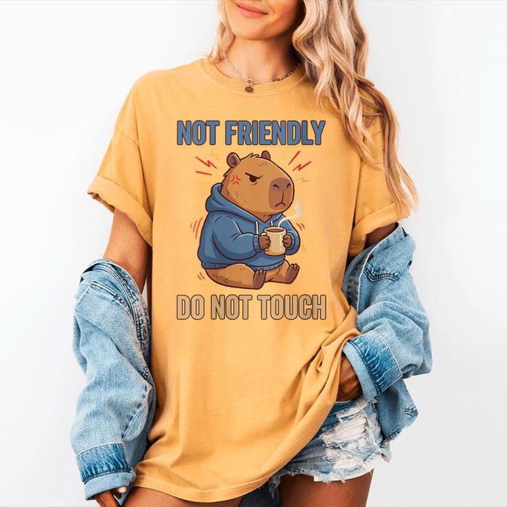 Women's Grouchy Capybara Not Friendly Do Not Touch Introvert Women's Comfort Colors T-Shirt