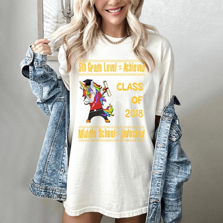 5th Grade Graduation Shirt Dabbing Unicorn Boys Class 2018 Women's Comfort Colors T-Shirt