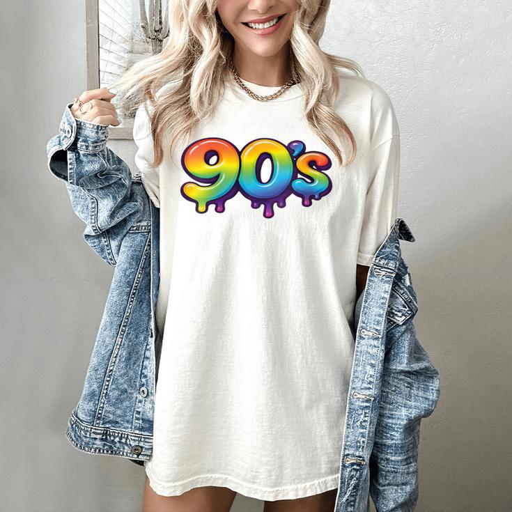 90s Retro Pop Art Rainbow Lips Nostalgia Costume 90s Women's Comfort Colors T-Shirt