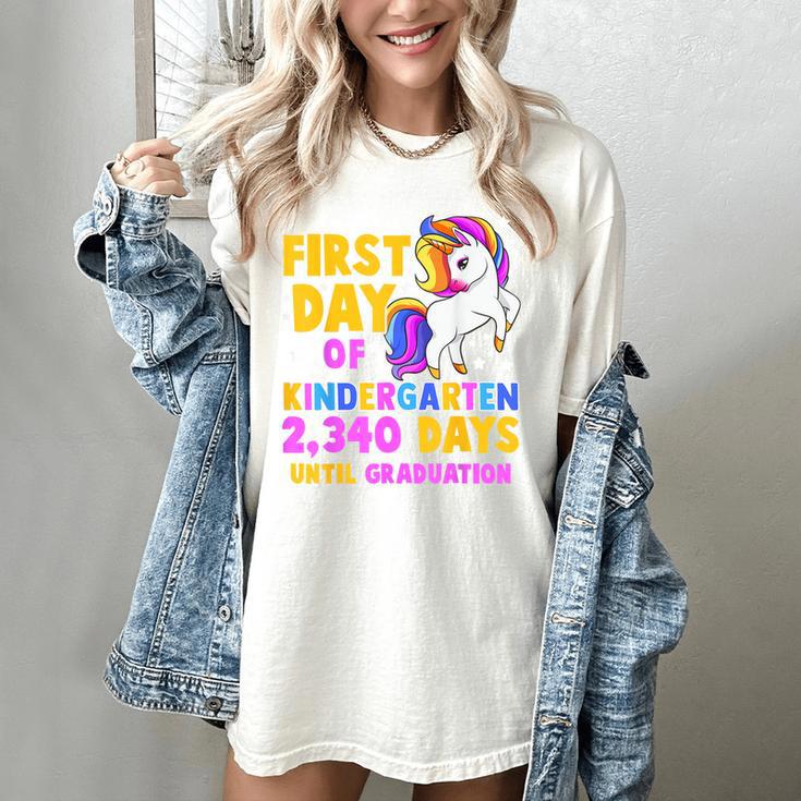 Back To School First Day Of Kindergarten Graduation Unicorn Women's Comfort Colors T-Shirt
