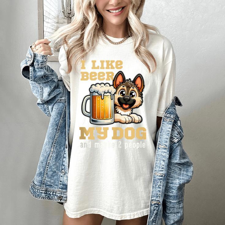 I Like Beer My Dog And Maybe 2 People Introvert Pun Women's Comfort Colors T-Shirt