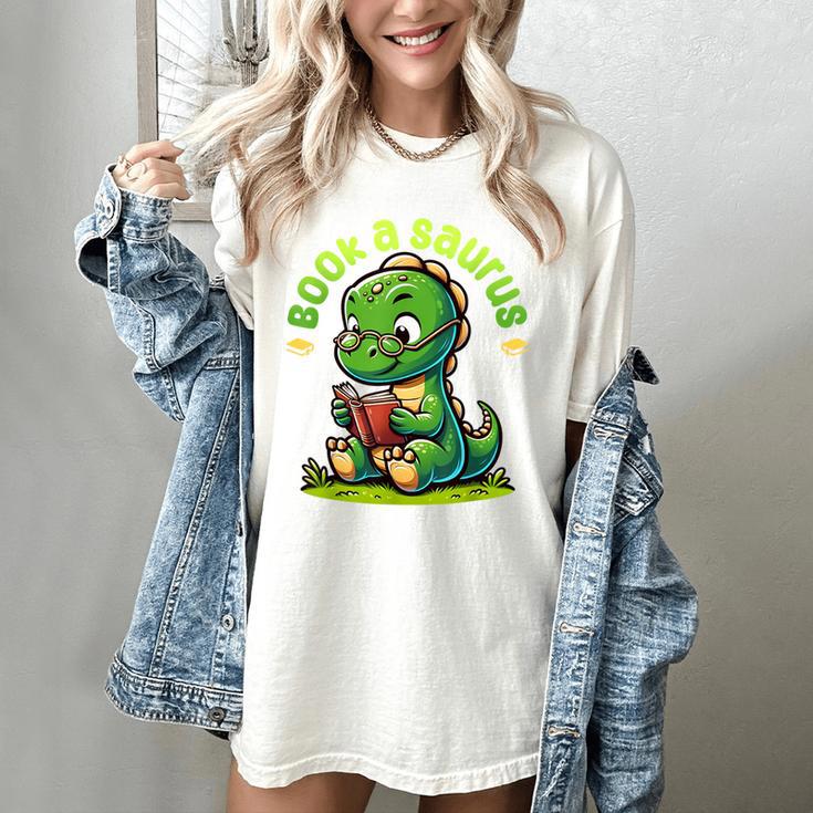 Book A Saurus Bookasaurus Dinosaur Book Girls Boys Toddler Women's Comfort Colors T-Shirt