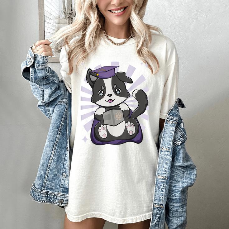 Border Collie Dog Lover Cute Anime School Graduation Men Women Kids Women's Comfort Colors T-Shirt