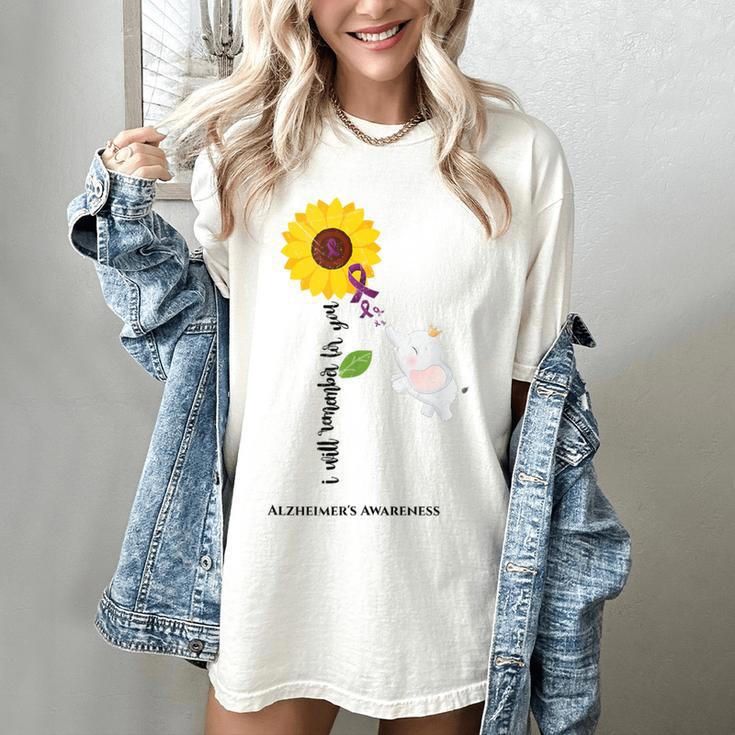 Caring Memory Elephant Sunflower Alzheimer Women's Comfort Colors T-Shirt