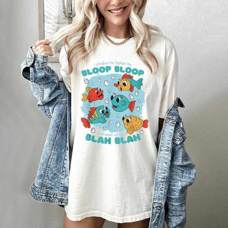 Cartoon Sarcasm Anti-Social Nihilism Introvert Fish Women's Comfort Colors T-Shirt