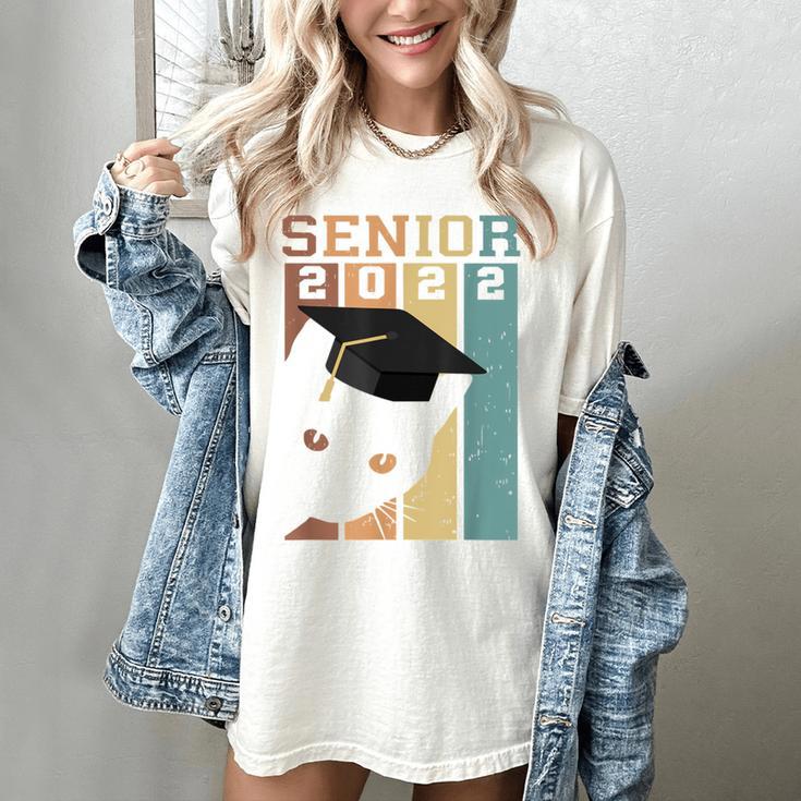 Class Of 2022 Graduation Cat Seniors Grad Women's Comfort Colors T-Shirt