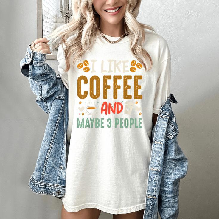 Coffee & Introvert Humor Tee Quote Cute Font Women's Comfort Colors T-Shirt