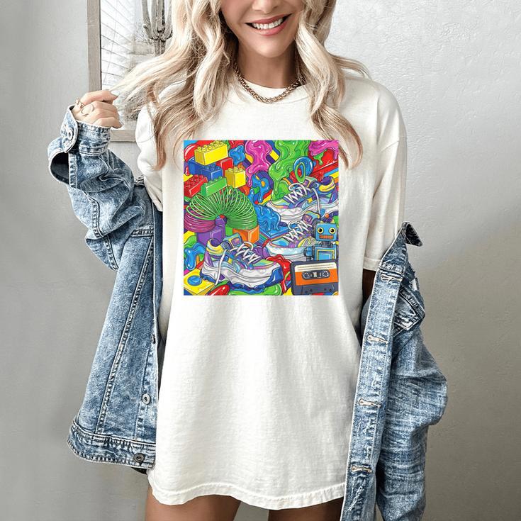 Colorful Kidcore 90s Nostalgia Meme Sneakers Robot Toy Slime Women's Comfort Colors T-Shirt