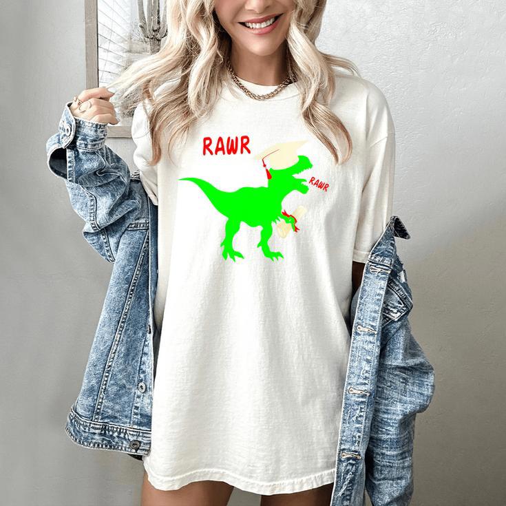 Dinosaur Rawr Diploma Grad Graduate Graduation Women's Comfort Colors T-Shirt