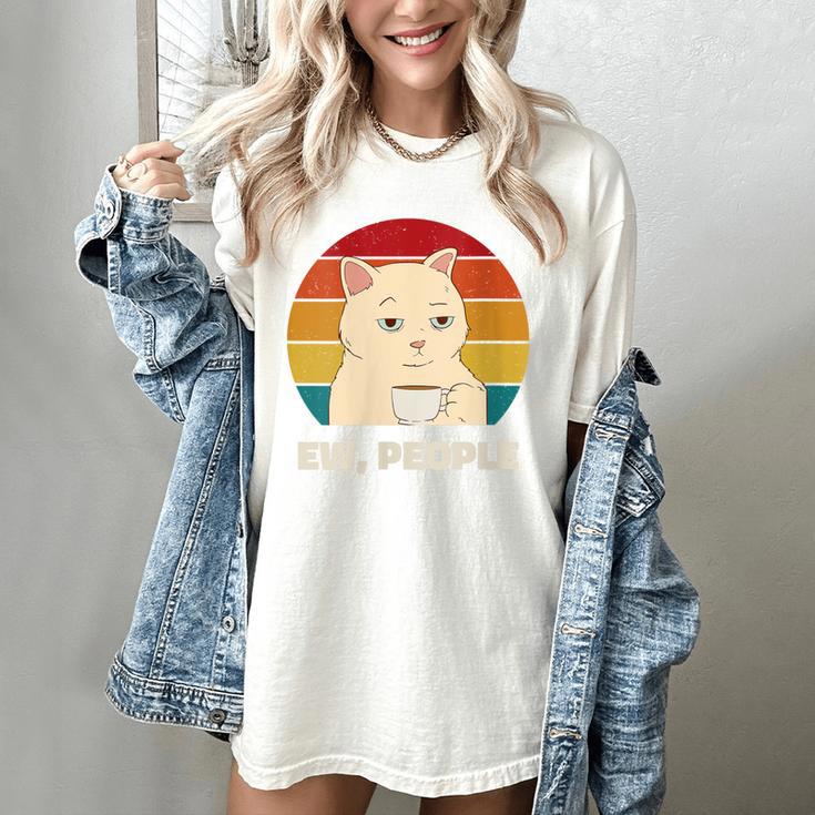 Ew People Introvert Cat Lover Crazy Colorful Cat Lady Women's Comfort Colors T-Shirt