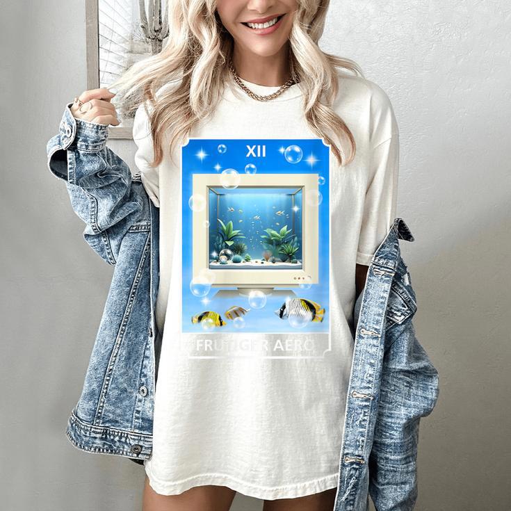 Frutiger Aero Aesthetic Tech Computer Aquarium Tarot Card Women's Comfort Colors T-Shirt