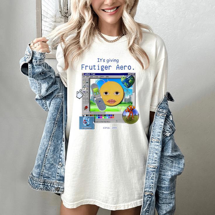 Frutiger Aero Y2K Meme Graphic 2000s Nostalgia Women's Comfort Colors T-Shirt