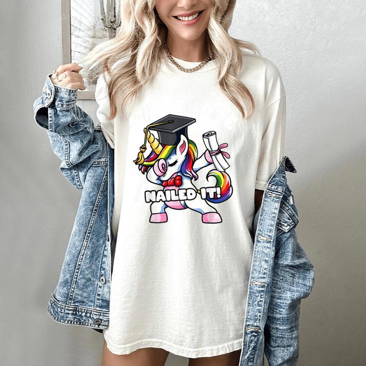Girls Dabbing Unicorn 6th Sixth Grade Nailed It Graduation Women's Comfort Colors T-Shirt
