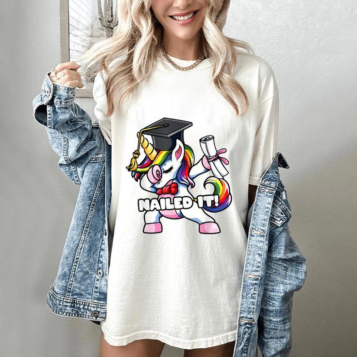 Girls Dabbing Unicorn Pre-K PreSchool Nailed It Graduation Women's Comfort Colors T-Shirt