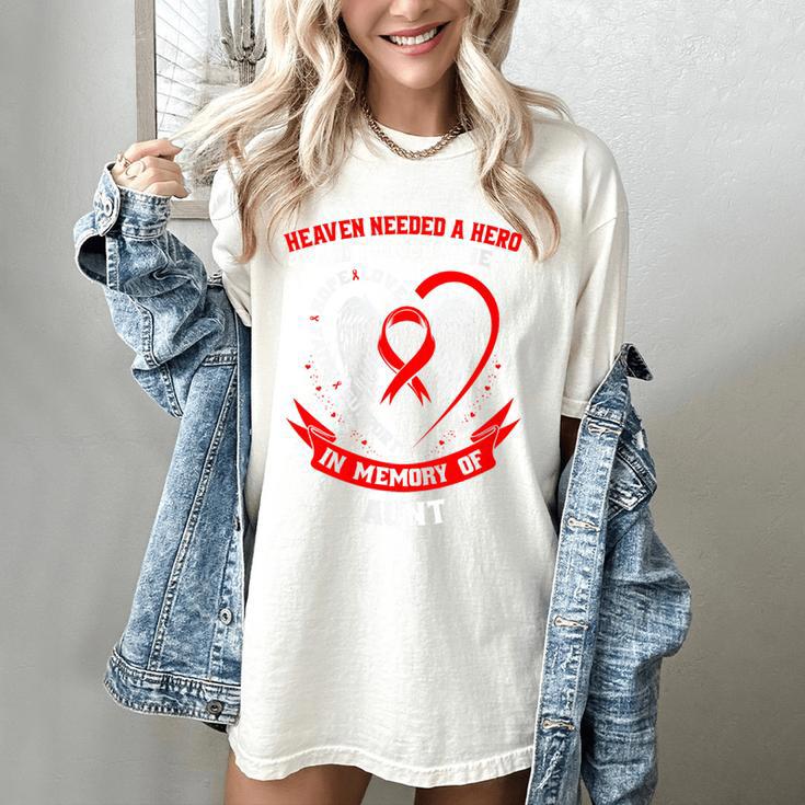 Go Red In Memory Of Aunt Heart Disease Awareness Memorial Women's Comfort Colors T-Shirt
