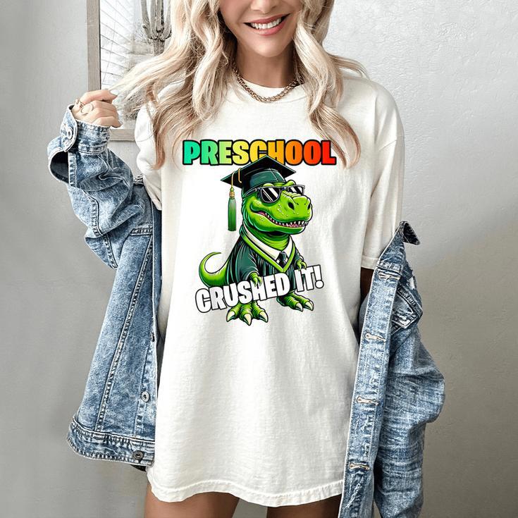 Graduation Preschool Dinosaur T Rex Crushed It Boys Grad Women's Comfort Colors T-Shirt