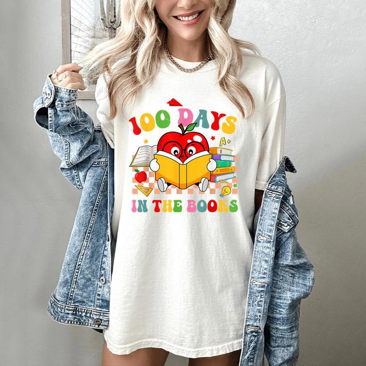 Groovy 100 Days In The Books Reading 100th Day Of School Women's Comfort Colors T-Shirt