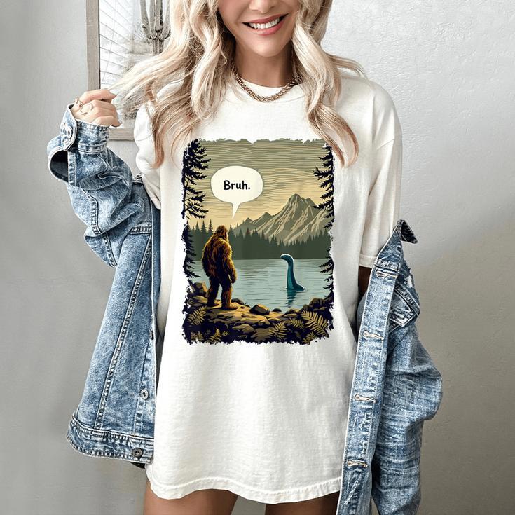 Introvert Bigfoot Sasquatch Loch Ness Monster Bruh Women's Comfort Colors T-Shirt