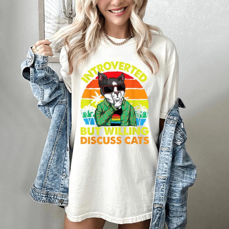 Introvert Cats Sarcasm Cat Lover Introverts Women's Comfort Colors T-Shirt