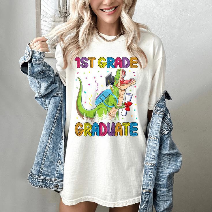 Kids 1st Grade Graduate Dinosaur Trex 1st Grade Graduation Women's Comfort Colors T-Shirt