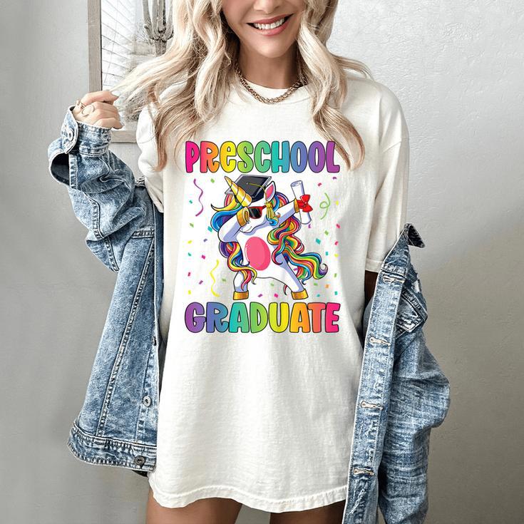 Kids Preschool Graduation Dab Unicorn Preschool Graduate Women's Comfort Colors T-Shirt