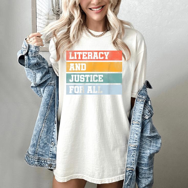Literacy And Justice For All Stop Book Banning Banned Books Women's Comfort Colors T-Shirt