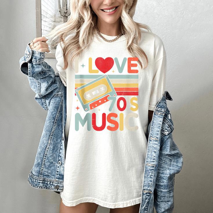 I Love 70's Music Retro Style Nostalgia Cassette 1970s Party Women's Comfort Colors T-Shirt
