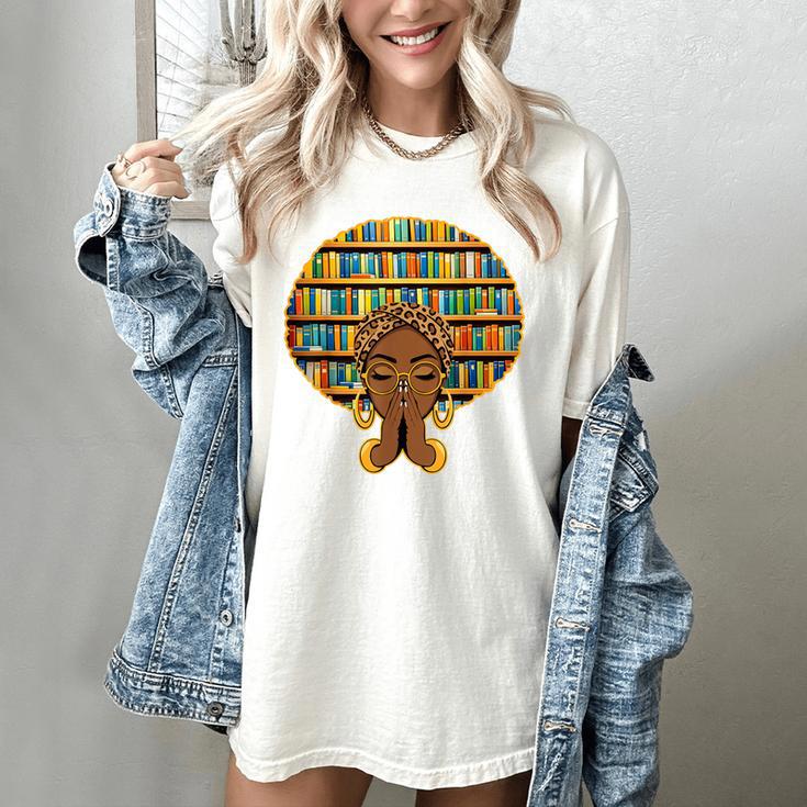 Melanin Afro Women Girl Book Librarian History African Women's Comfort Colors T-Shirt