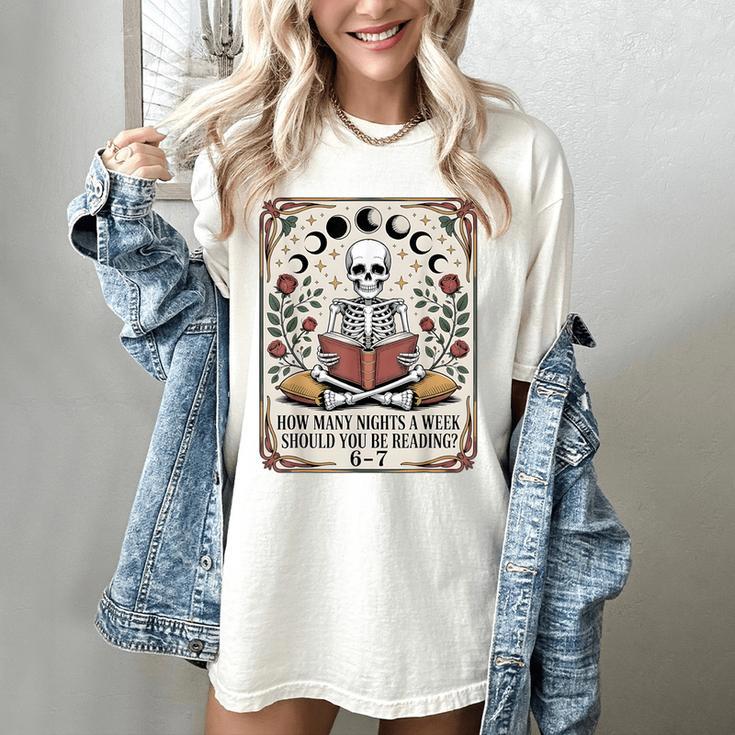 How Many Nights Reading Meme 6 7 Book Lover Women's Comfort Colors T-Shirt
