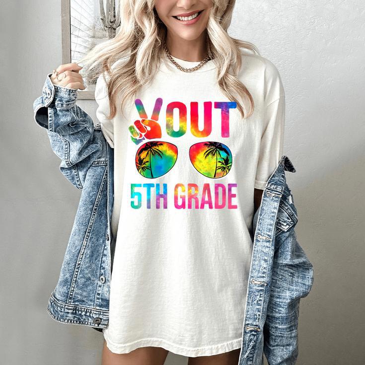 Peace Out 5th Grade Tie Dye Graduation Last Day Of School Women's Comfort Colors T-Shirt