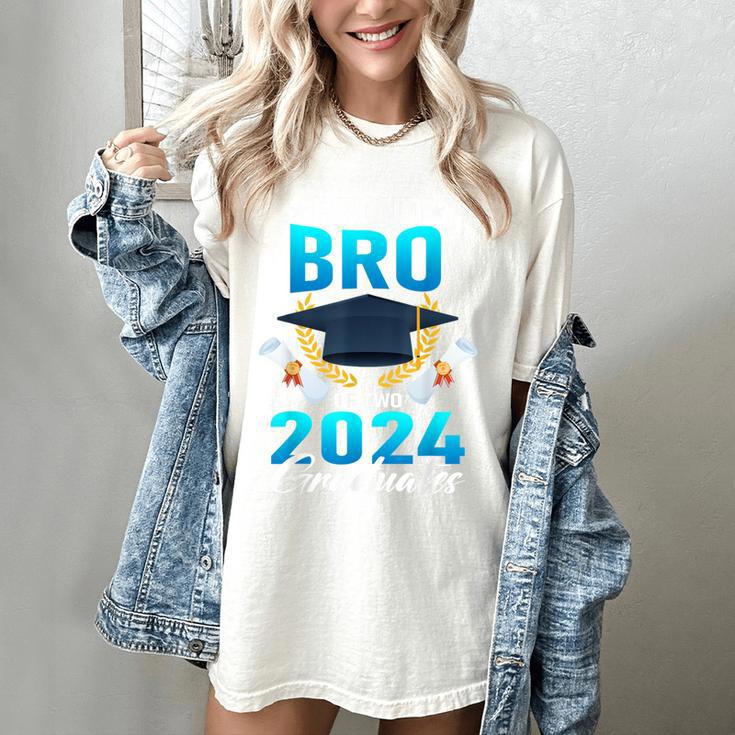 Proud Brother Of Two 2024 Graduates Twin Family Graduation Women's Comfort Colors T-Shirt
