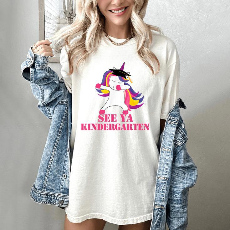 See Ya Kindergarten DABBING Unicorn Graduation Meme Women's Comfort Colors T-Shirt