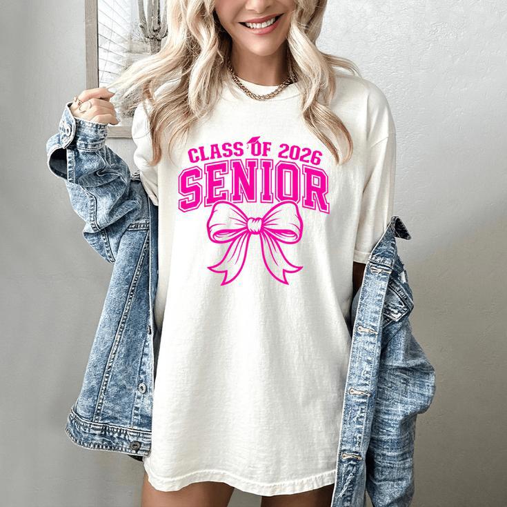 Senior Class Of 2026 Coquette Pink Bow Graduation 2026 Women's Comfort Colors T-Shirt