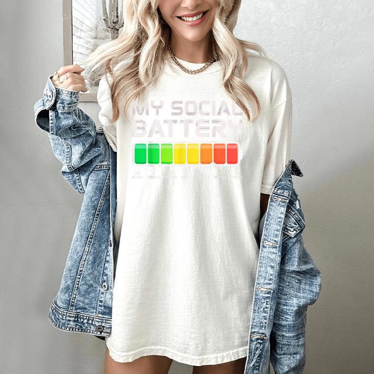 Social Battery Low Energy Antisocial Introvert Women's Comfort Colors T-Shirt